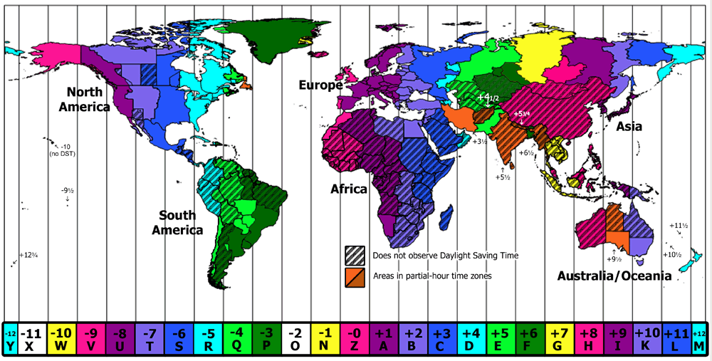 France Time Zones Map