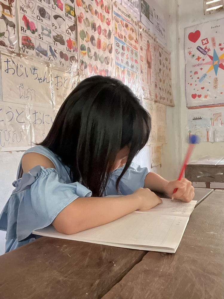 Japanese girl studying