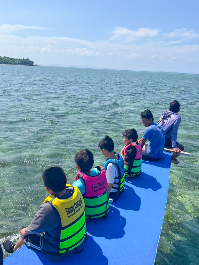 On the sea going to the island